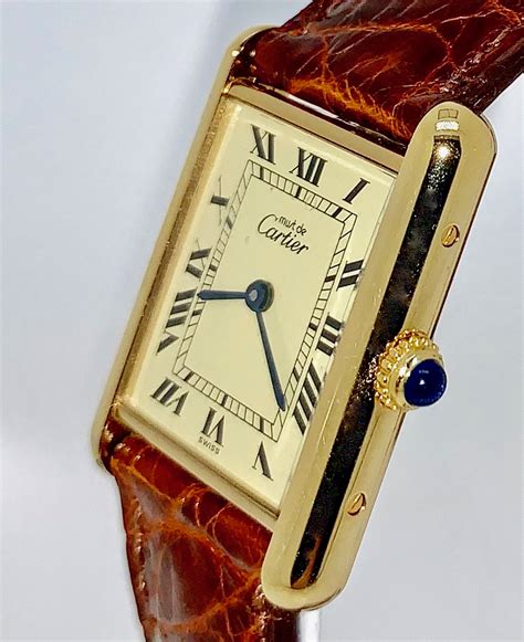 cartier tank vermeil quartz|cartier tank must large size.